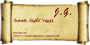 Junek Gyöngyi névjegykártya